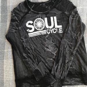 NWOT Black distressed soulcycle sweatshirt medium